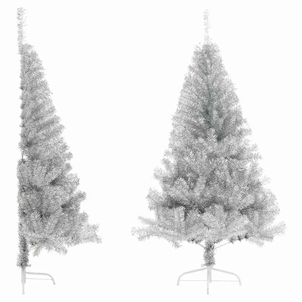 Silver Half Christmas Tree 180cm with Stand