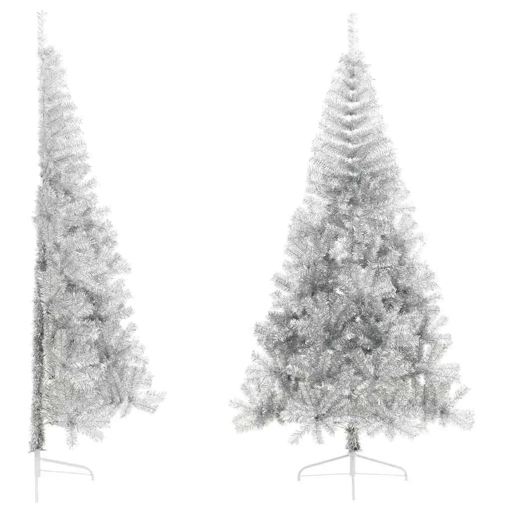 Silver Half Christmas Tree 240cm for Holiday Decor