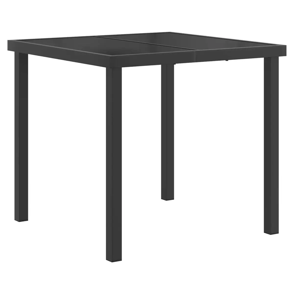 5-Piece Black Poly Rattan Dining Set