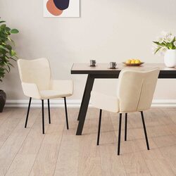 Elegant Cream Velvet Dining Chairs Set of 2