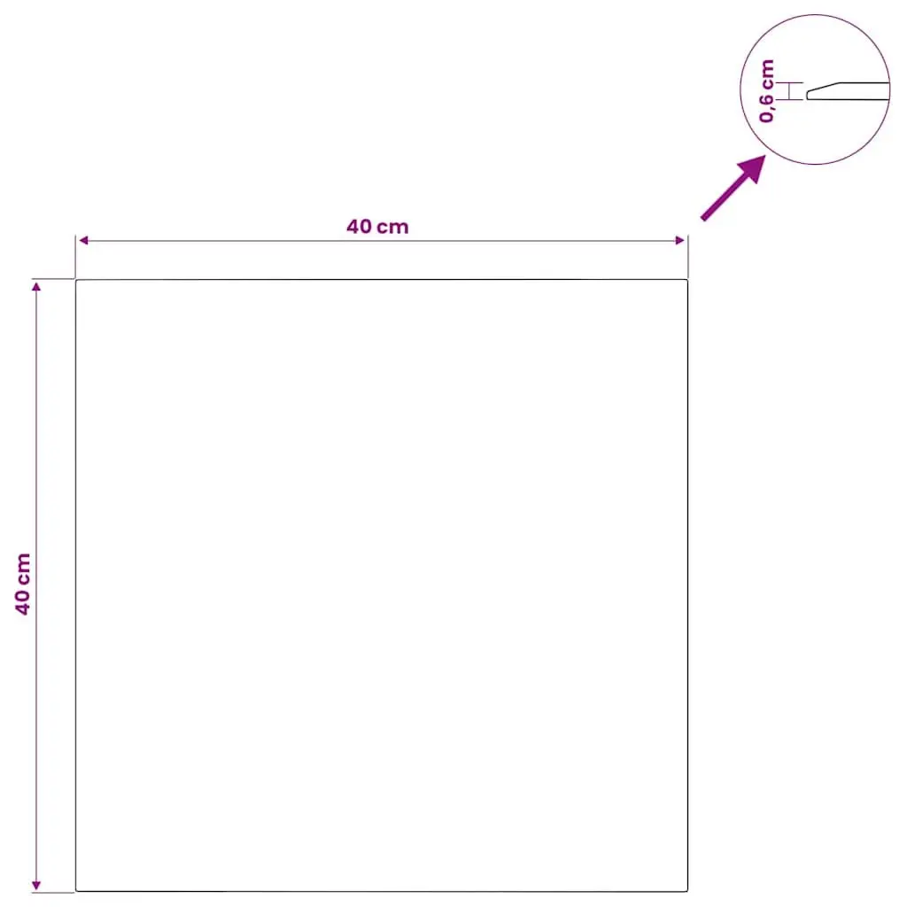 Square Table Top Transparent Tempered Glass 40cm x 40cm Durable for Dining Coffee Garden Use
