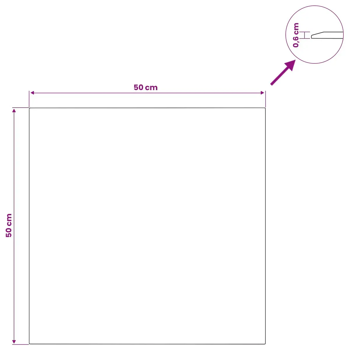 50x50 cm Tempered Glass Table Top for Dining