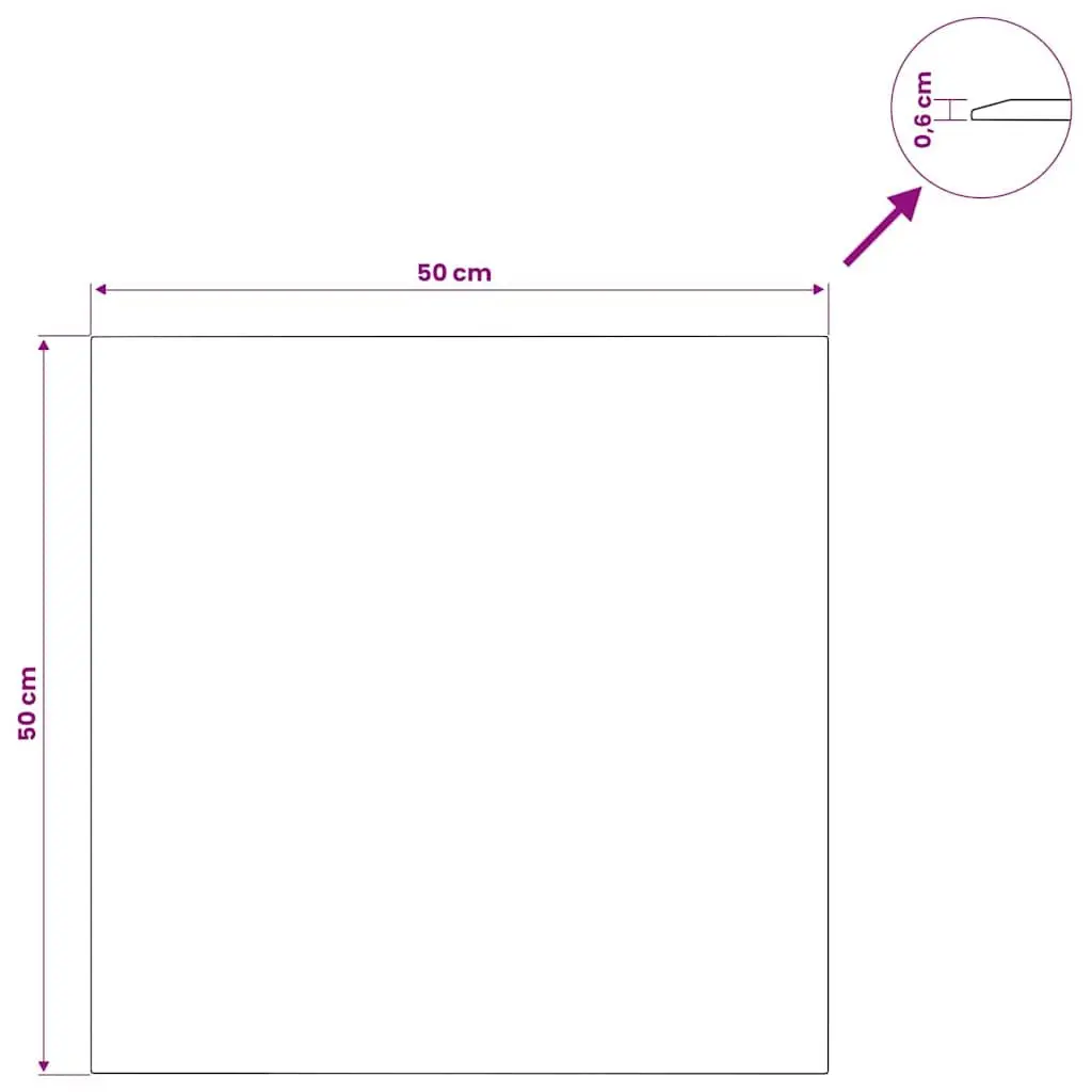 50x50 cm Tempered Glass Table Top for Dining