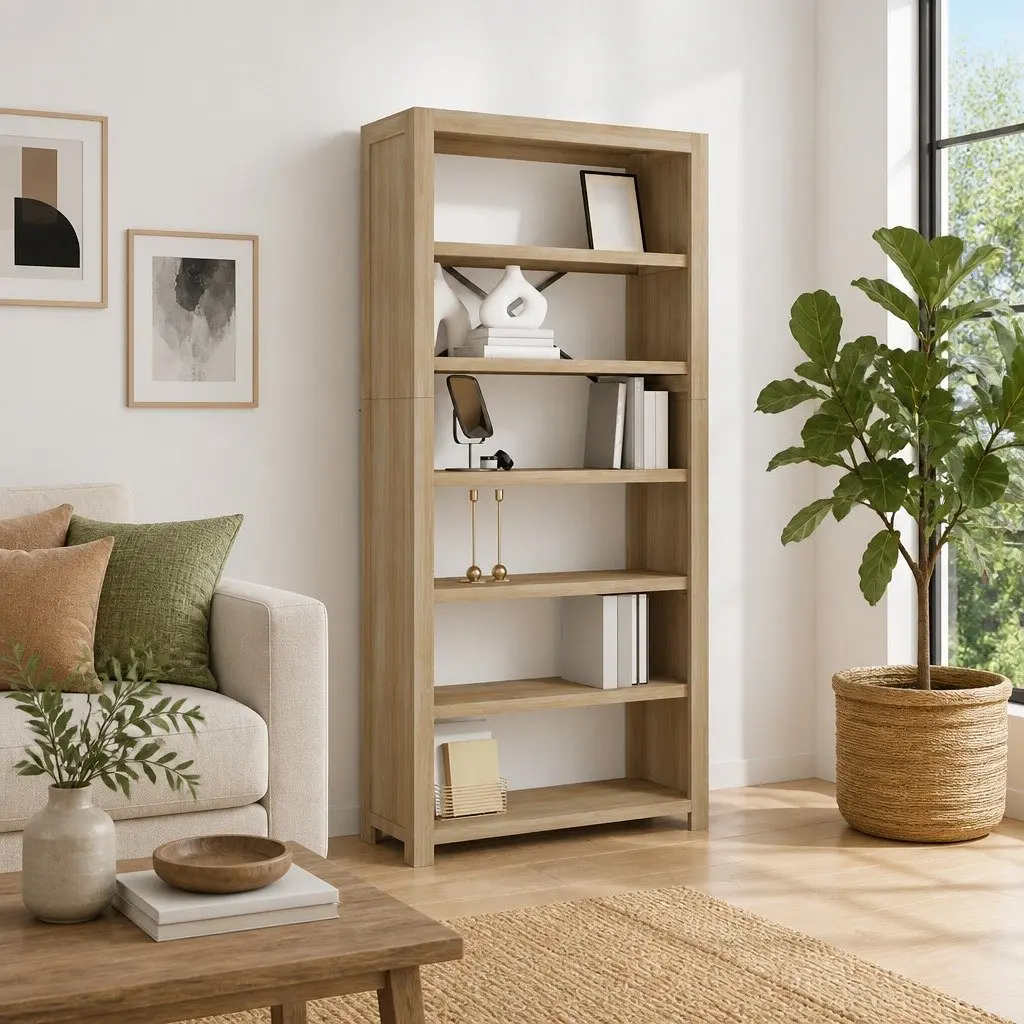 6-Tier Bookcase 80x30x170cm Solid Wood Acacia Brown Storage Shelving Display
