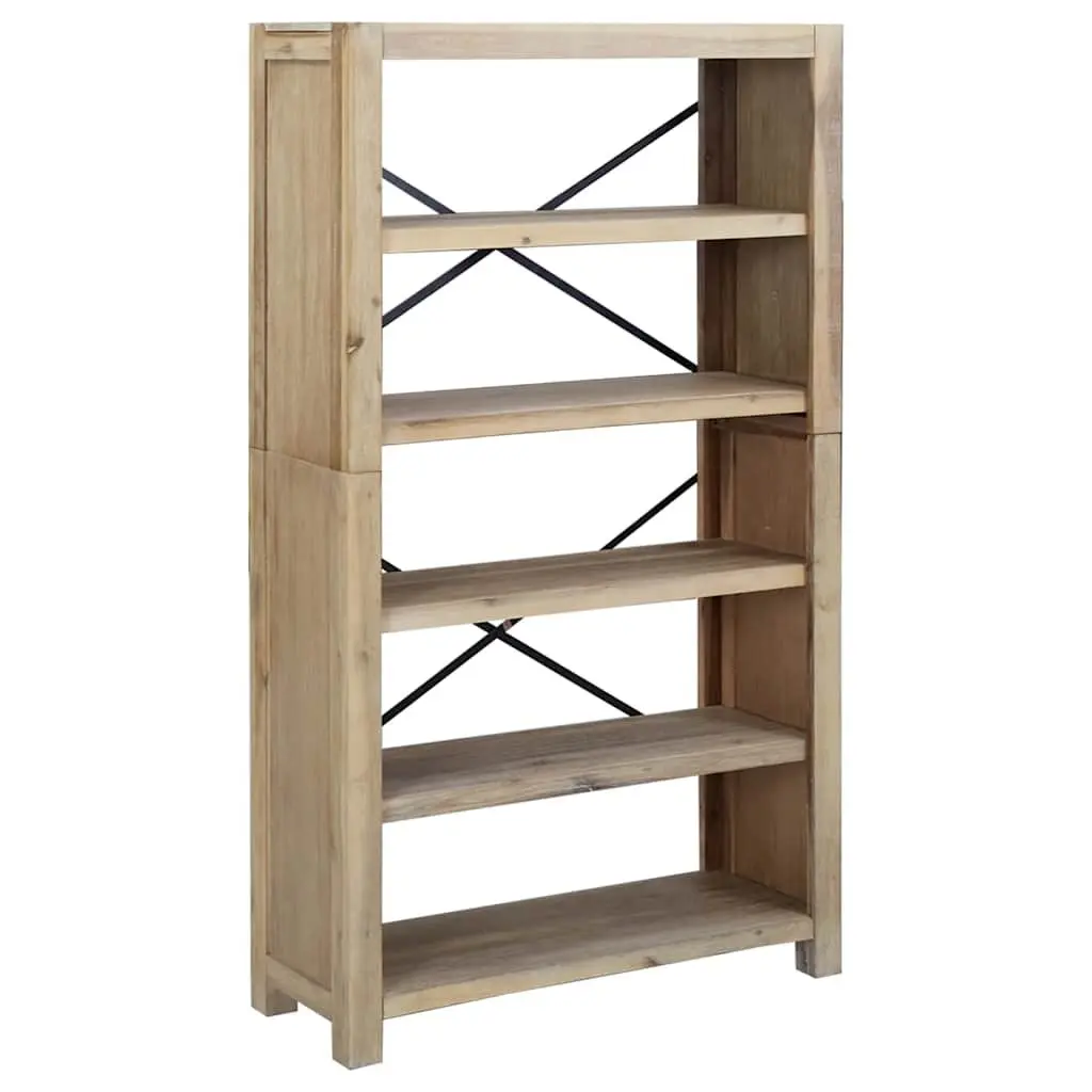 5-Tier Wooden Bookcase with Rustic Charm