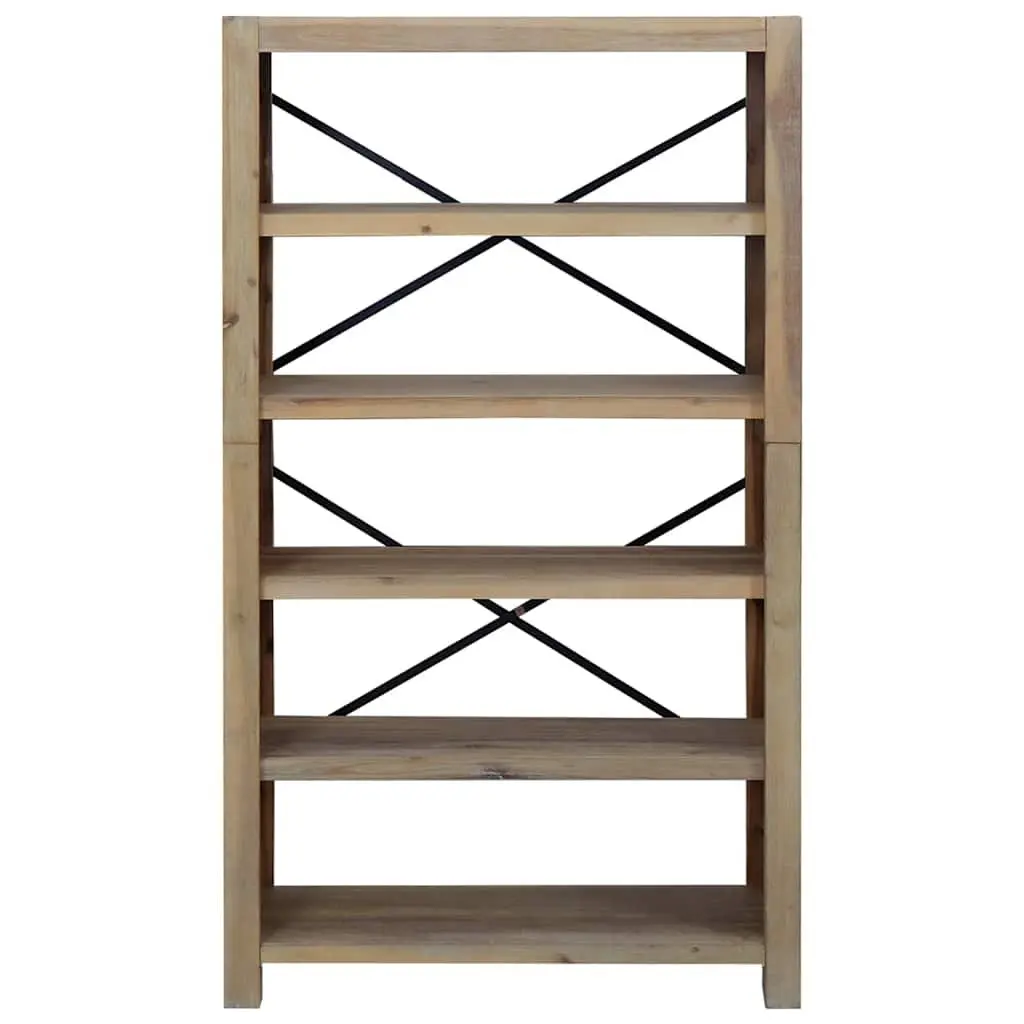 5-Tier Wooden Bookcase with Rustic Charm
