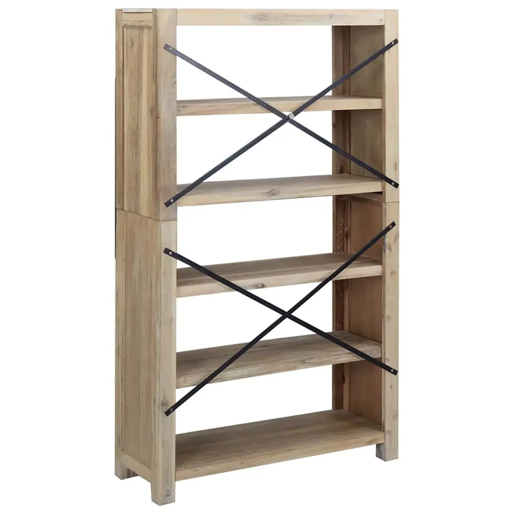 5-Tier Wooden Bookcase with Rustic Charm