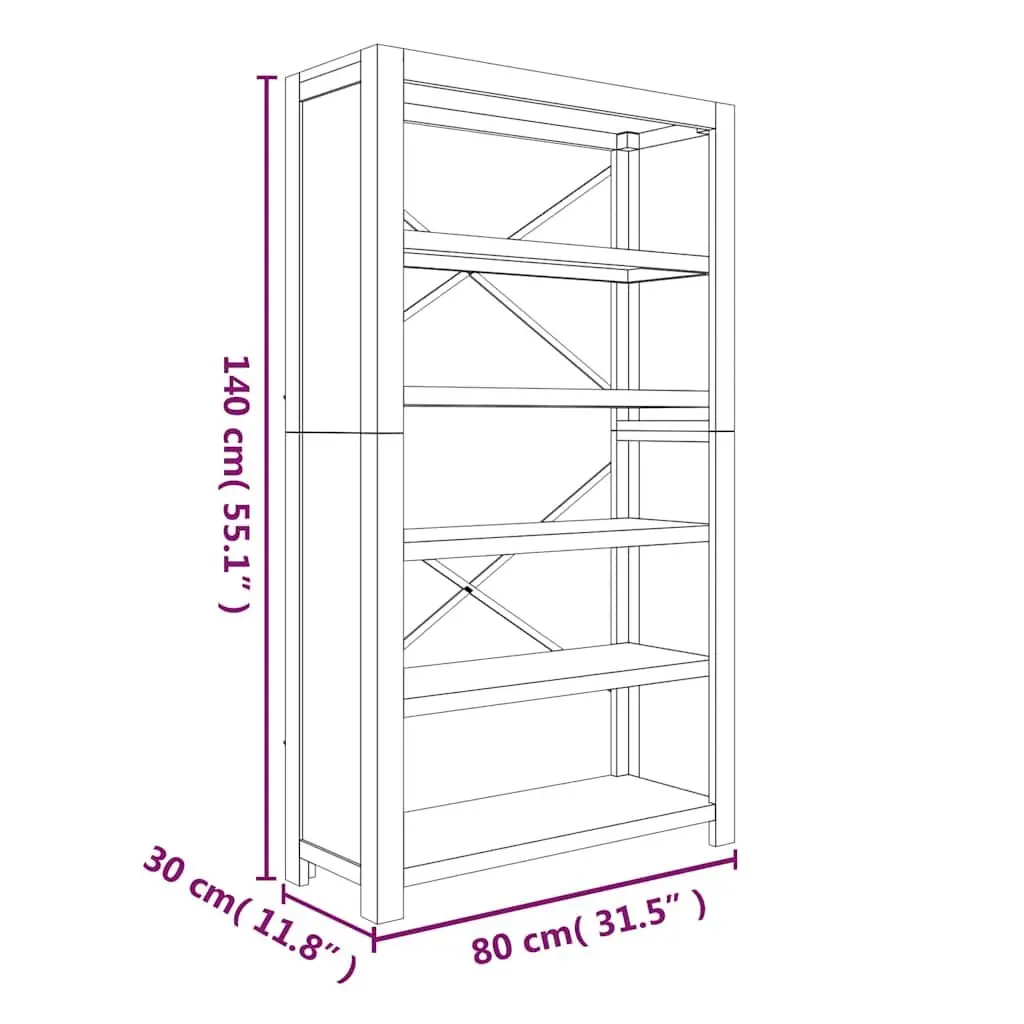 5-Tier Wooden Bookcase with Rustic Charm