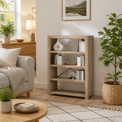 Sturdy 4-Tier Wooden Bookcase in Solid Acacia