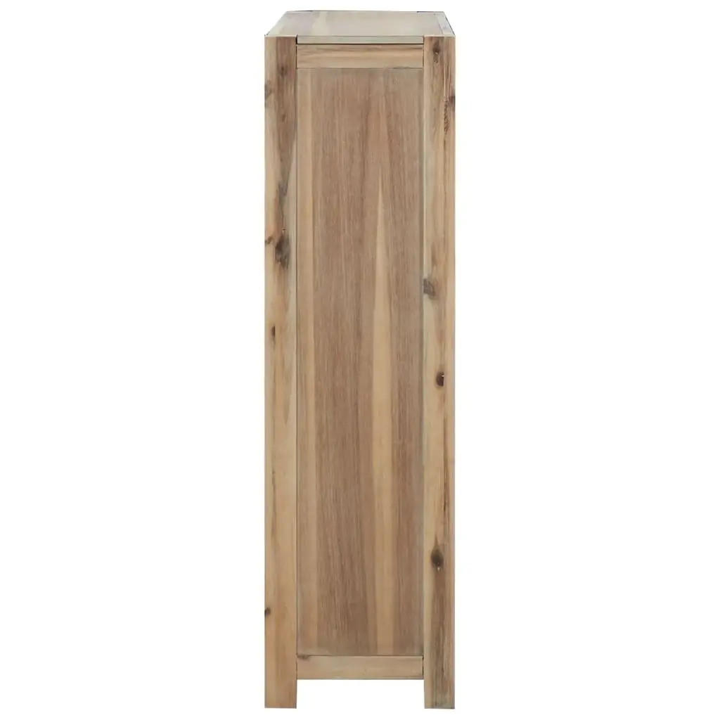 Wooden Bookcase Solid Acacia 80x30x110 cm 4 Tier Rustic Brown Display Shelf