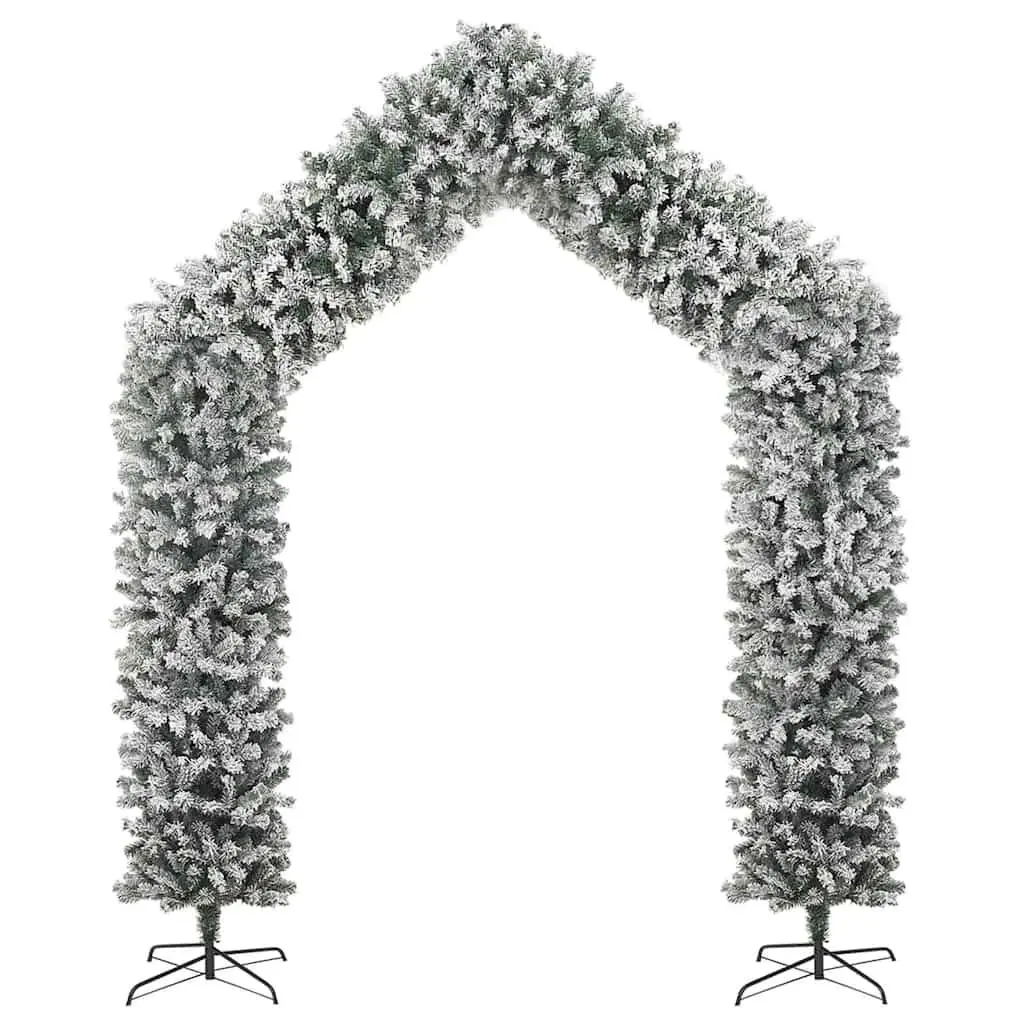 270cm Flocked Snow White Christmas Tree Arch with Stand