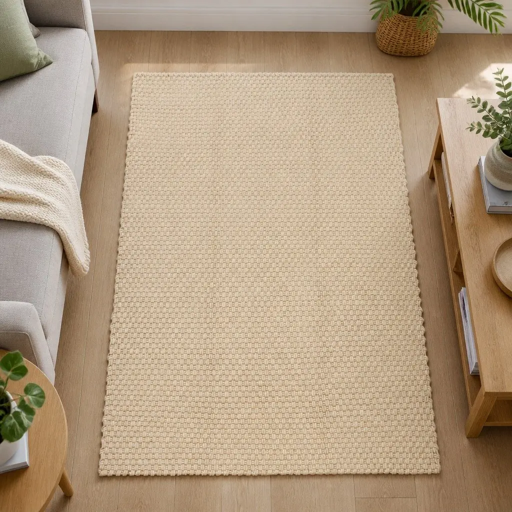 Cotton Rope Woven Rug in Brown 80x160 cm
