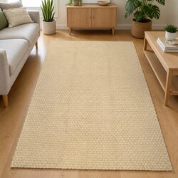 Durable Cotton Rope Woven Rug in Natural Brown 120x180 cm