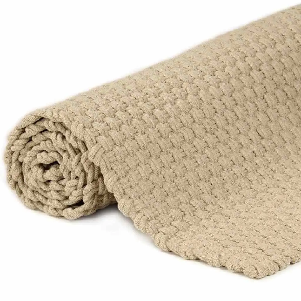 Cotton Rope Woven Rug in Brown 160x230 cm