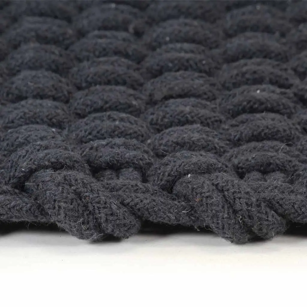 Cotton Rope Rectangular Rug Anthracite 160x230 cm