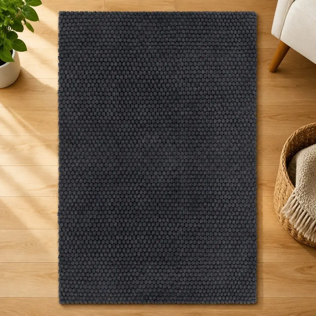 Anthracite Cotton Rope Rug 180x250 cm