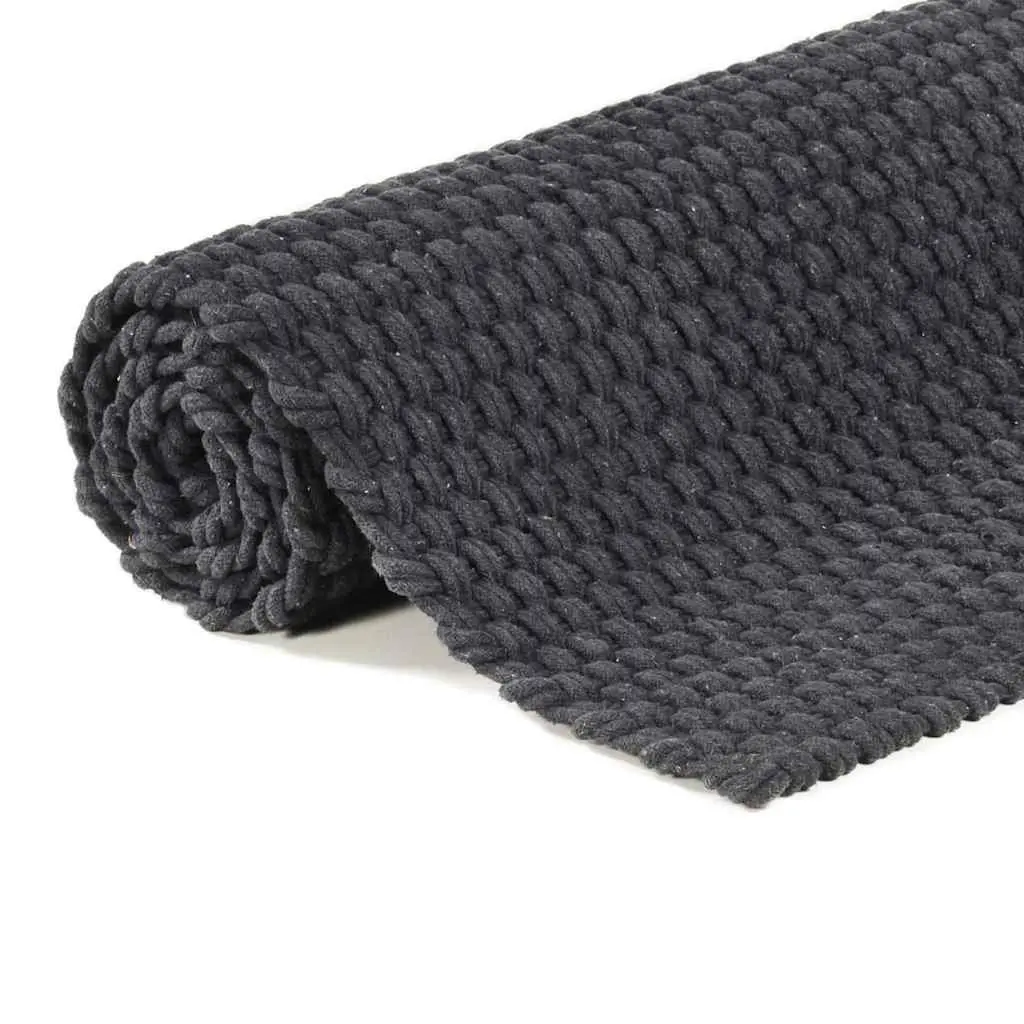 Anthracite Cotton Rope Rug 180x250 cm