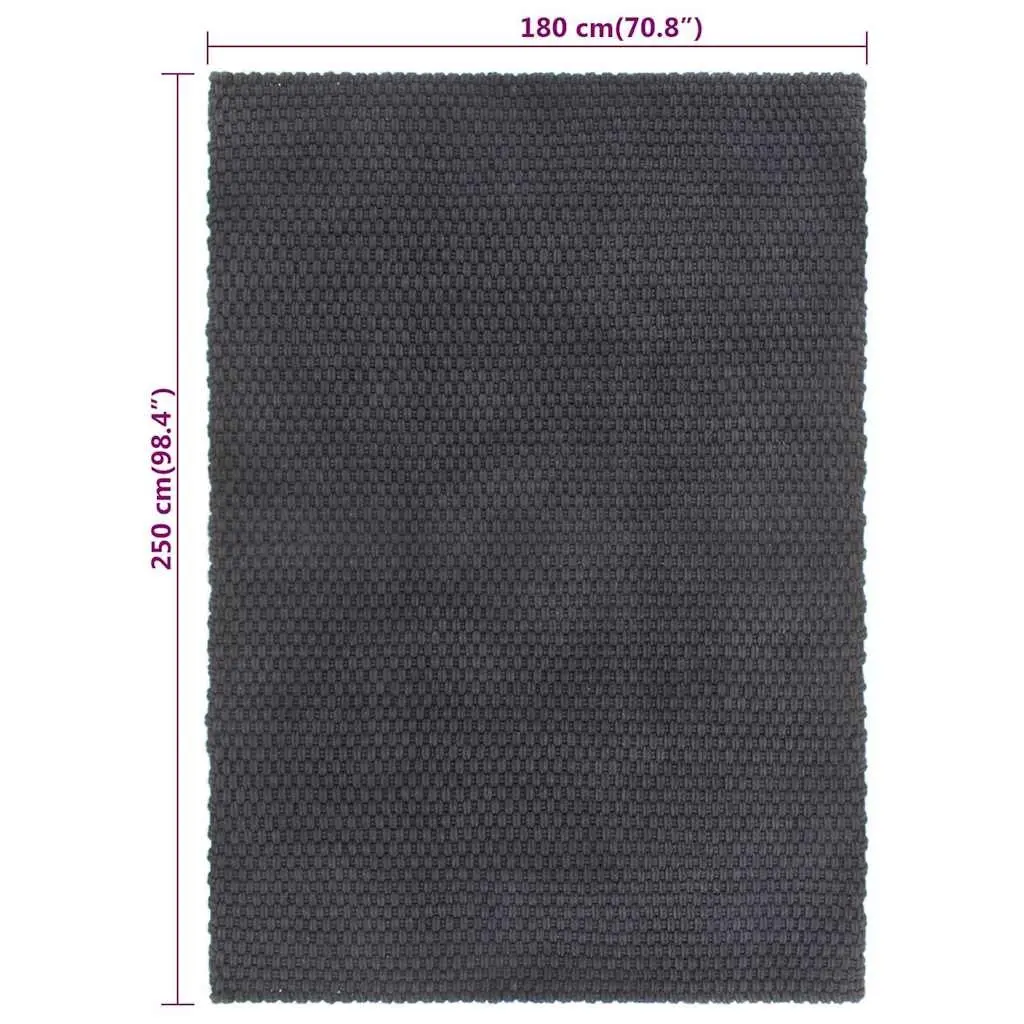 Anthracite Cotton Rope Rug 180x250 cm