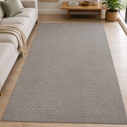 Premium Grey Cotton Rectangular Rug 80x160 cm with Rope Weave