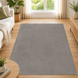 Premium Grey Cotton Rectangular Rug 120x180 cm