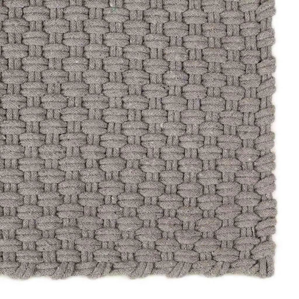 Grey Cotton Rectangular Rug 120x180 cm