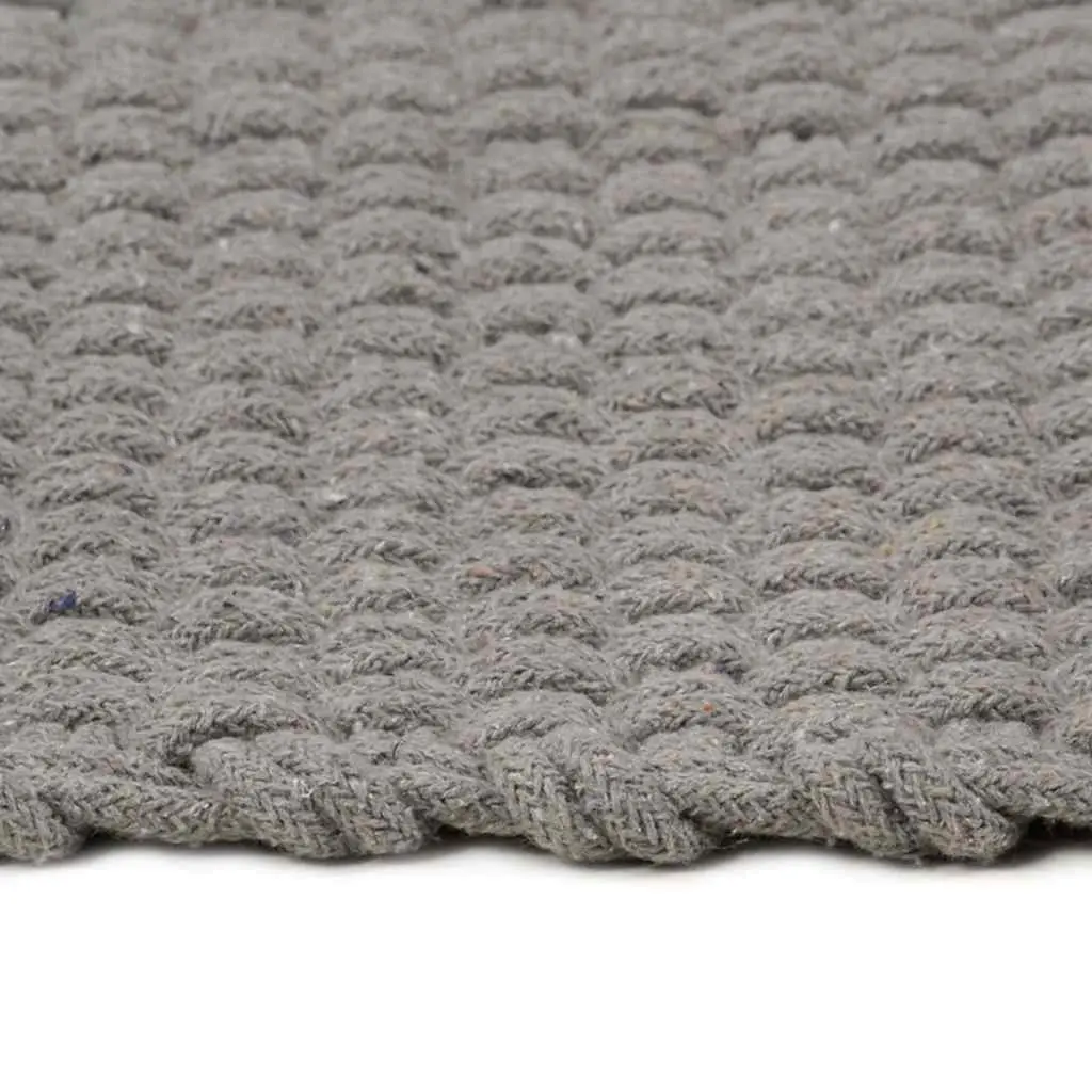 Grey Cotton Rectangular Rug 120x180 cm