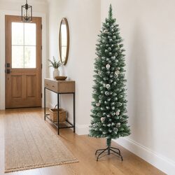 Green PVC Artificial Slim Christmas Tree 120cm