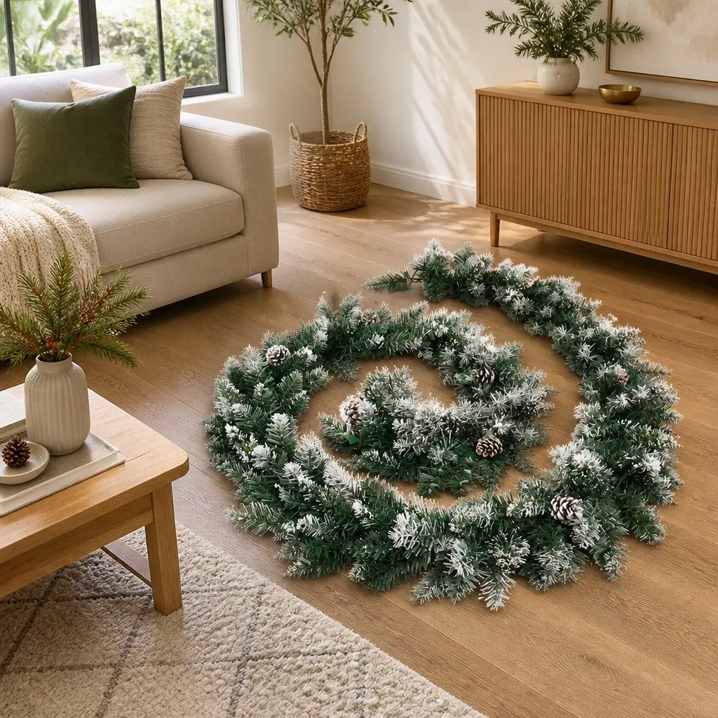 Christmas Garland LED Lights 2.7m Pine Cone Decoration