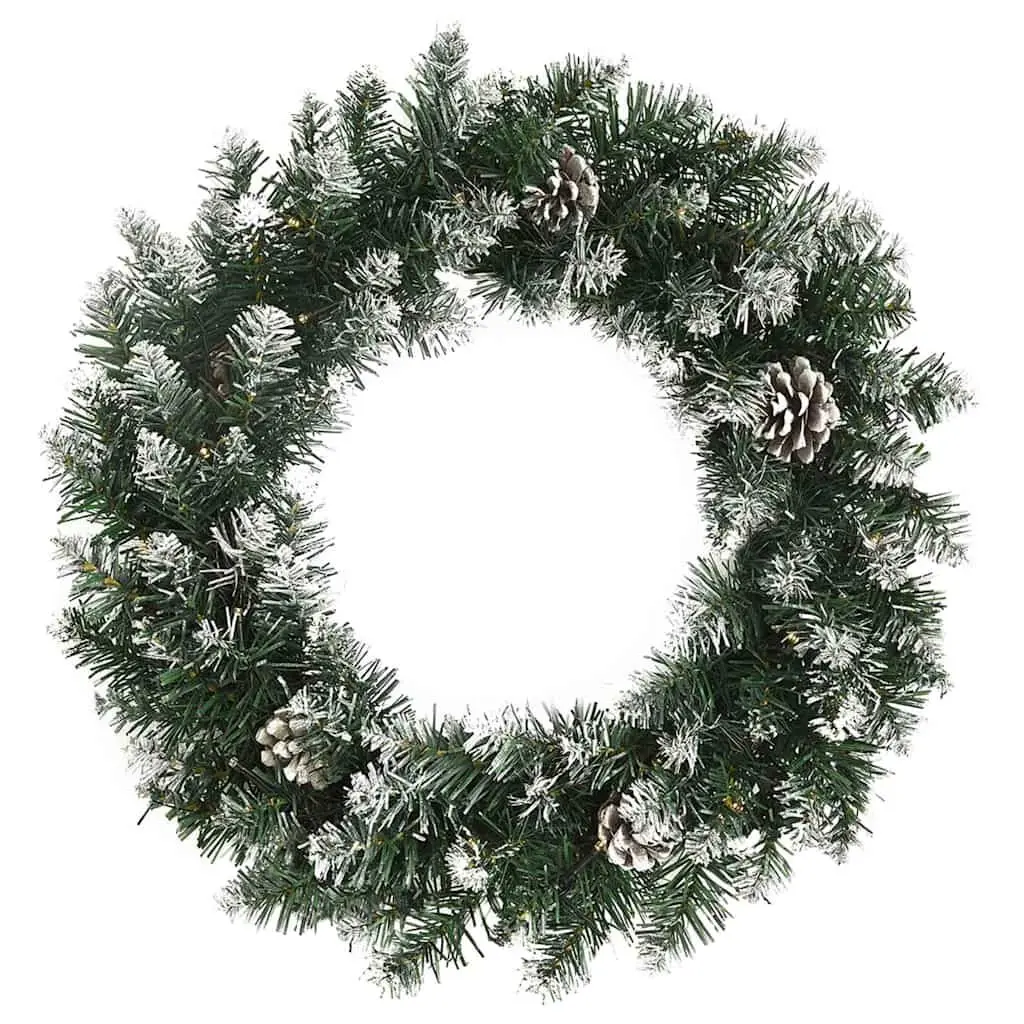 Christmas Wreath PVC 45cm Green with LED Lights