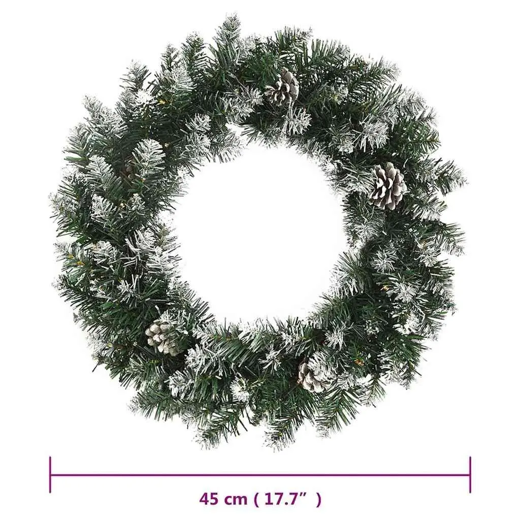 Christmas Wreath PVC 45cm Green with LED Lights