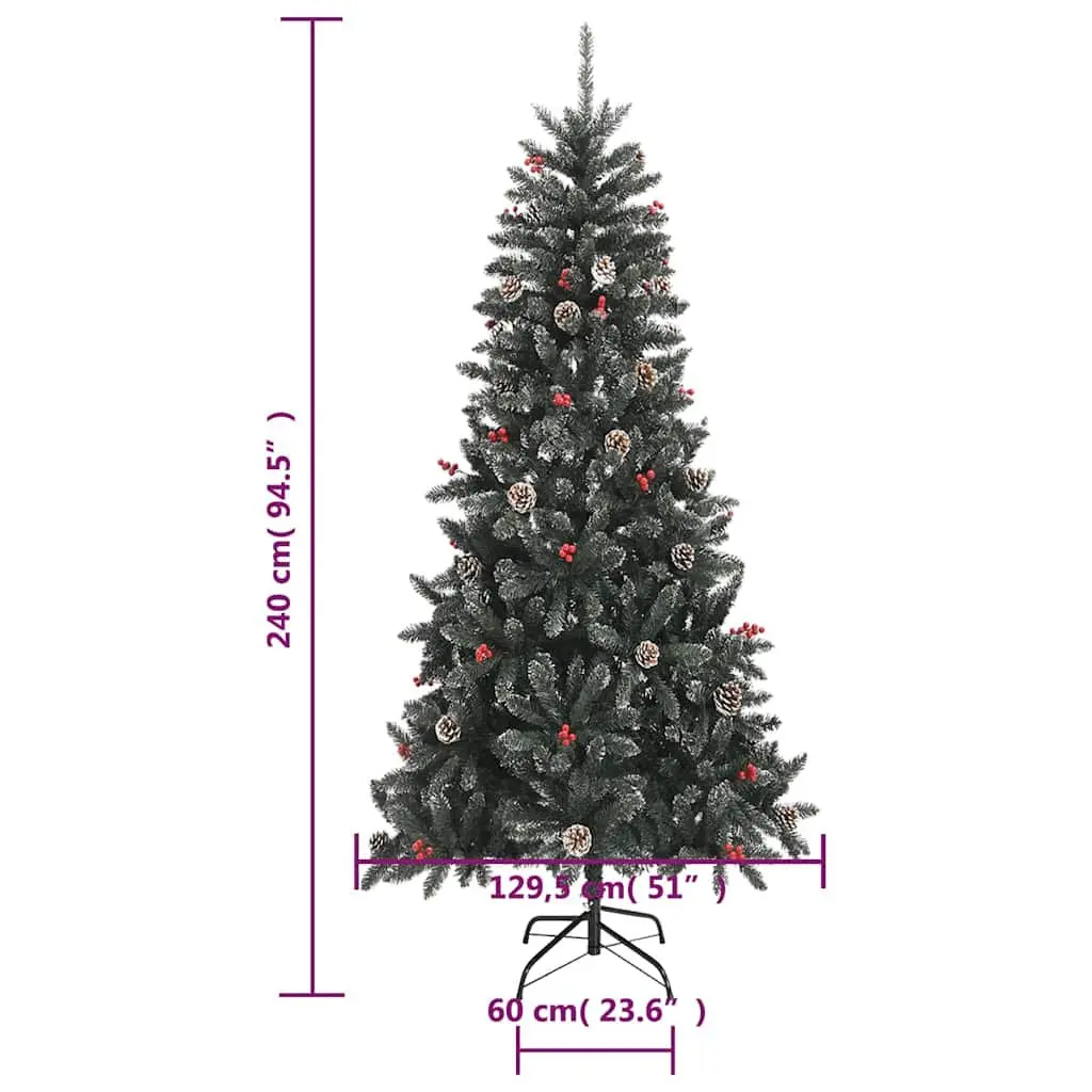 Artificial Christmas Tree PVC 240cm Green Hinged Branches