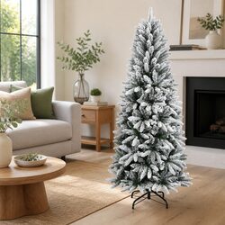 Sturdy 150cm White Flocked Artificial Christmas Tree