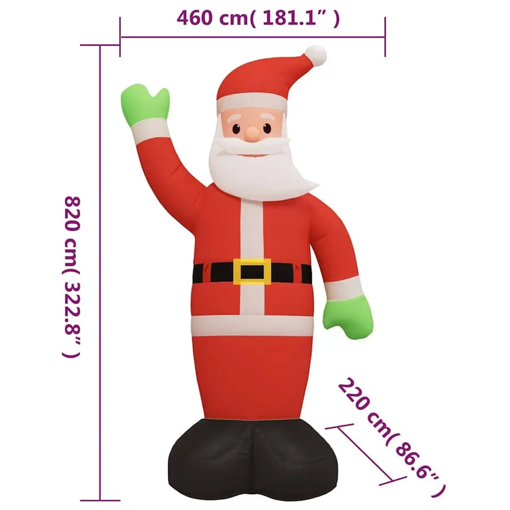 Inflatable Santa Claus Decoration Oxford Fabric 820cm with LED Lights