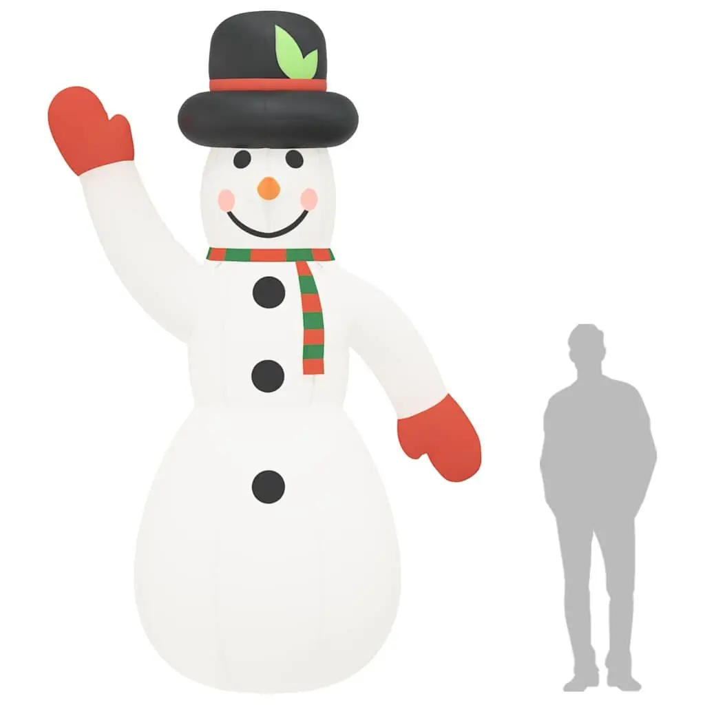 Inflatable Snowman Decoration Oxford Fabric 370cm with LED Lights