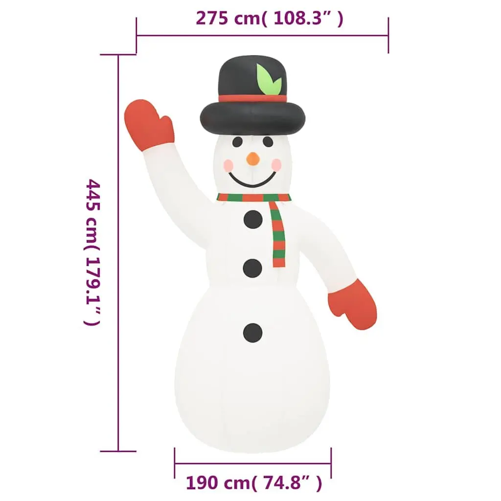 LED-lit Inflatable Snowman for Outdoor Decoration 455cm