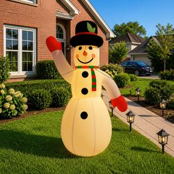 Outdoor Holiday Decoration: Inflatable Snowman with LED Lights