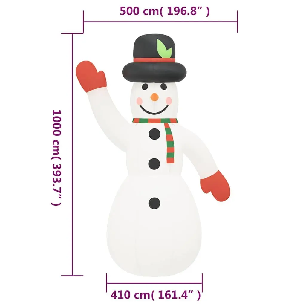 Christmas Inflatable Snowman Decoration with Built-in LED Lights 1000 cm