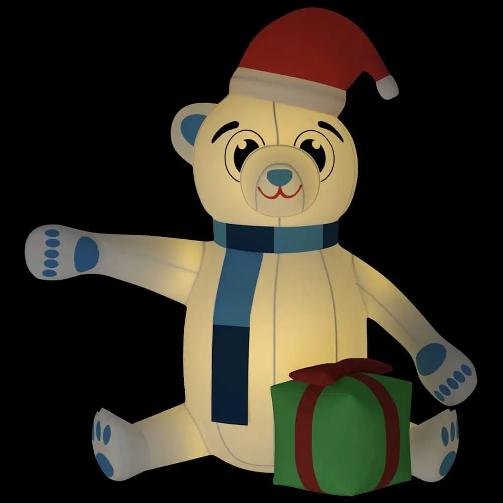 Inflatable Teddy Bear Decoration Oxford Fabric 180cm Holiday LED Outdoor