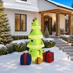 240cm Inflatable Christmas Tree with LED Lights for Yard