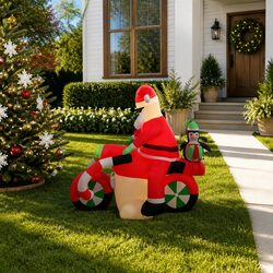 Stunning Christmas Inflatable Santa on Motorcycle 158cm