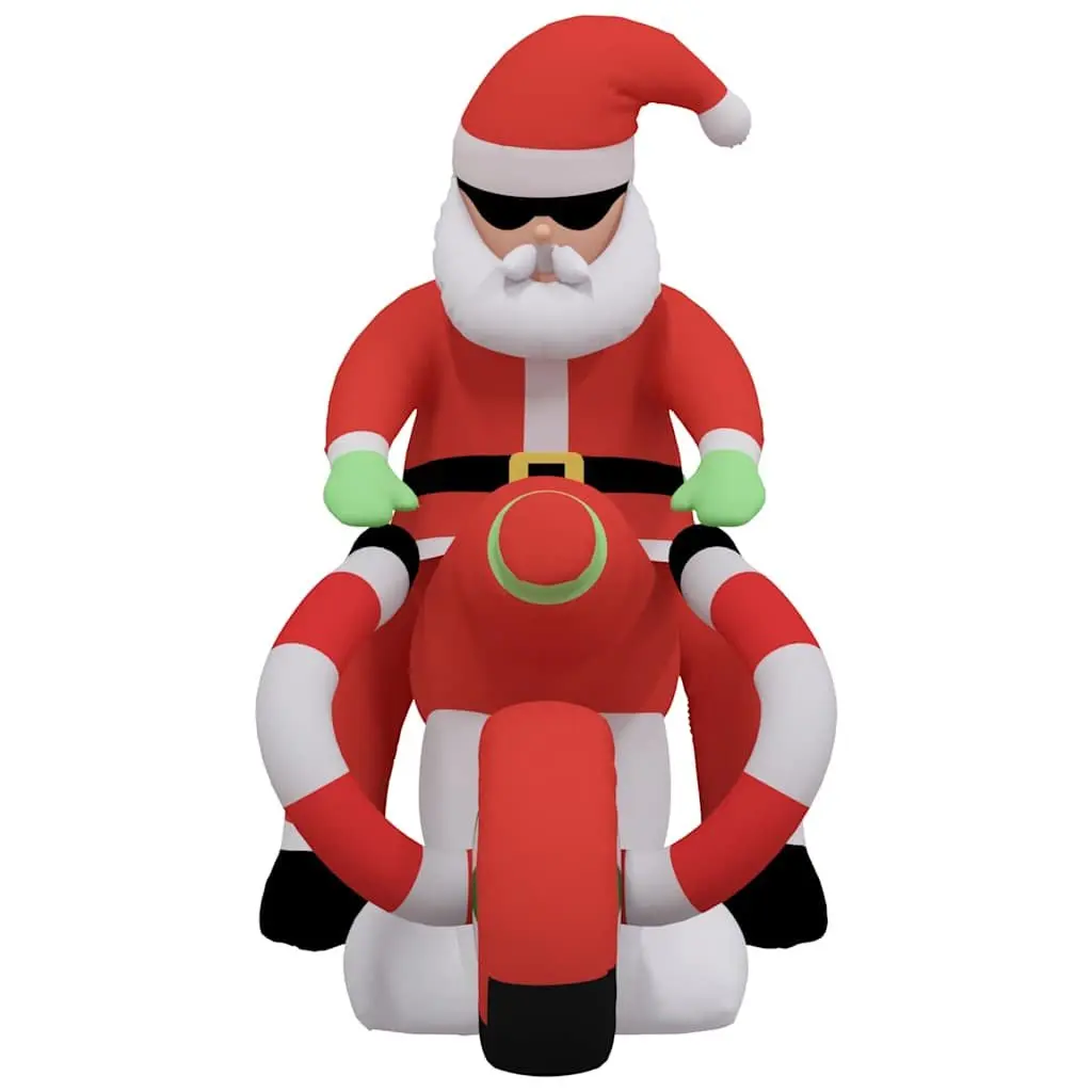 Christmas Inflatable Santa on Motorcycle LED Yard Decoration 158cm Holiday