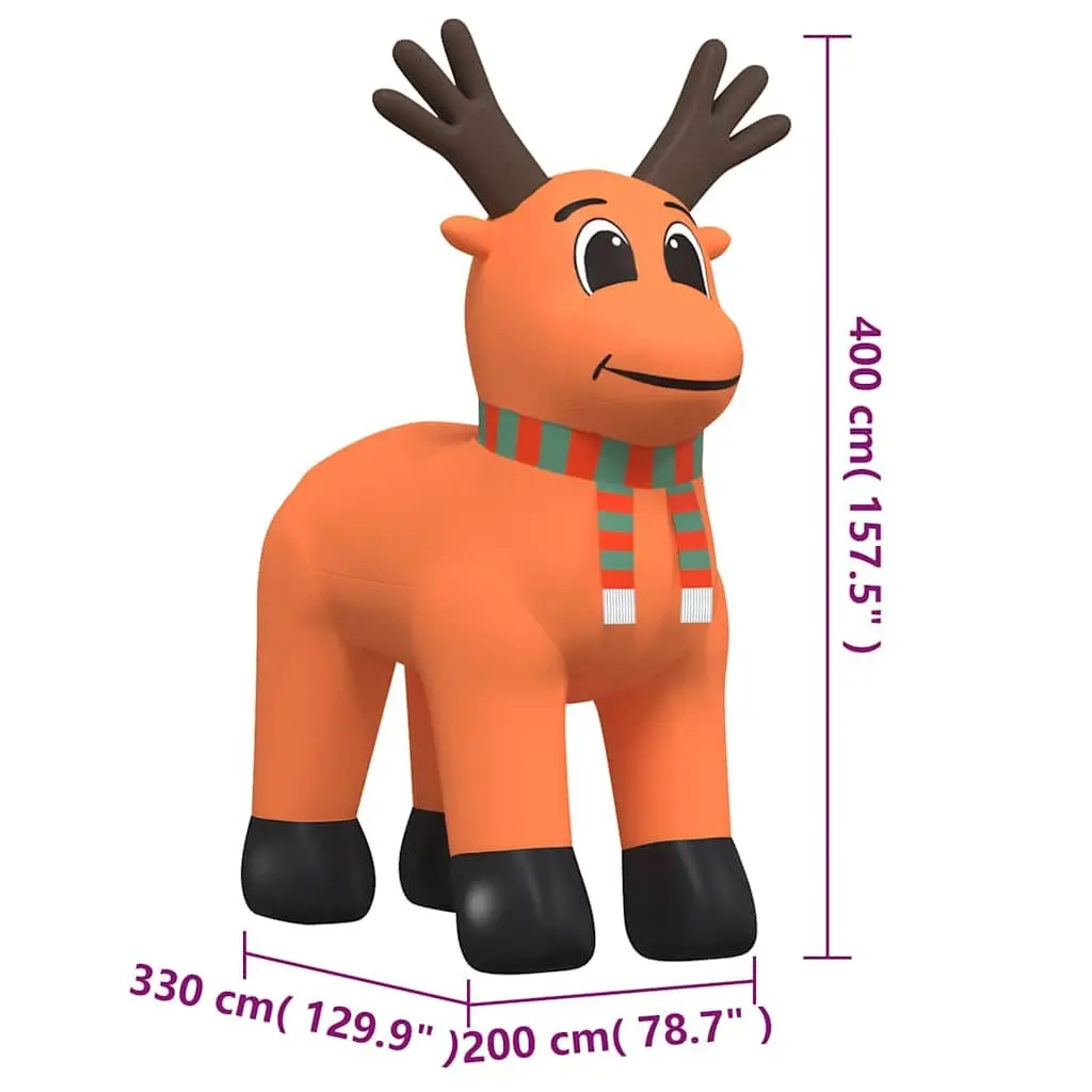 Inflatable Reindeer Oxford Fabric 400cm Outdoor Decoration with LED Lights