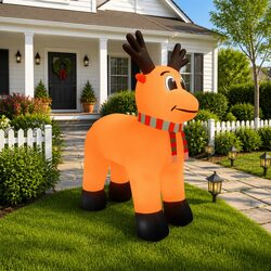 Deluxe Christmas Inflatable Reindeer with LED Lights
