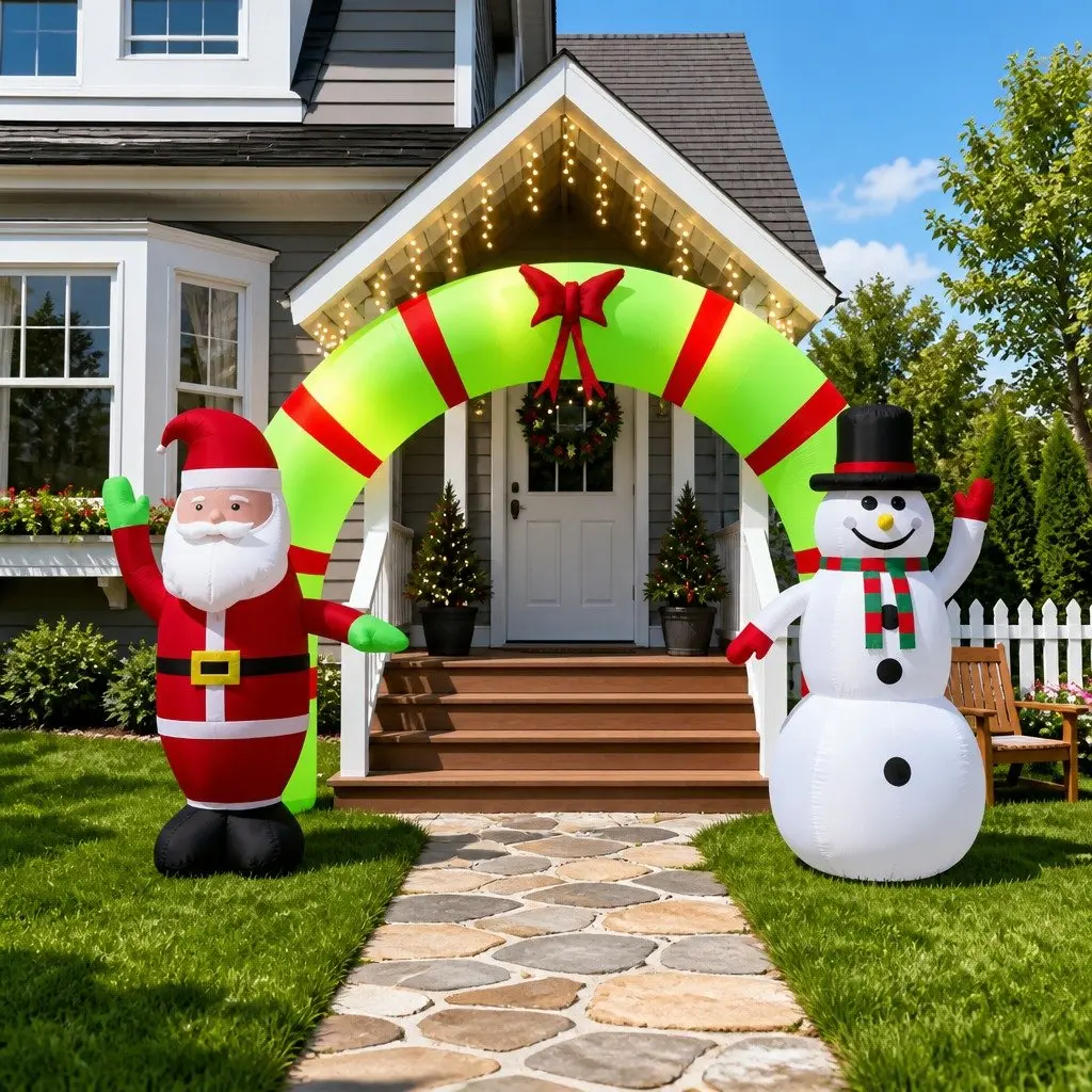 Christmas Inflatable Arch Gate with LED Lights