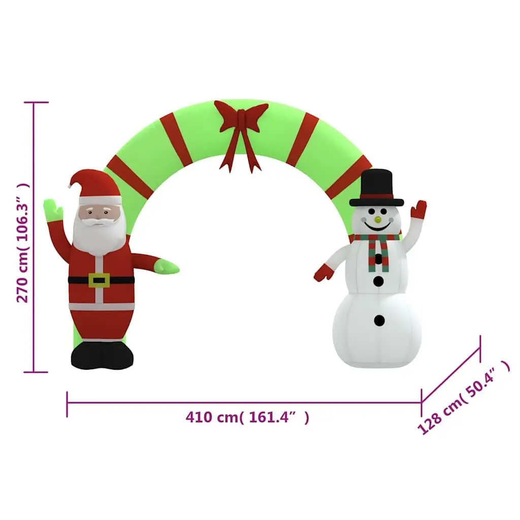 Christmas Inflatable Arch Gate with LED Lights