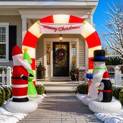 Christmas Inflatable Arch Gate Decoration with Santa & Snowman