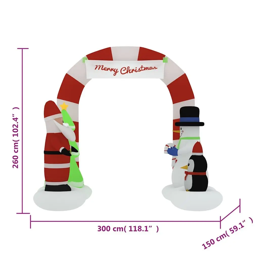 Christmas Inflatable Arch Gate Decoration with Santa & Snowman