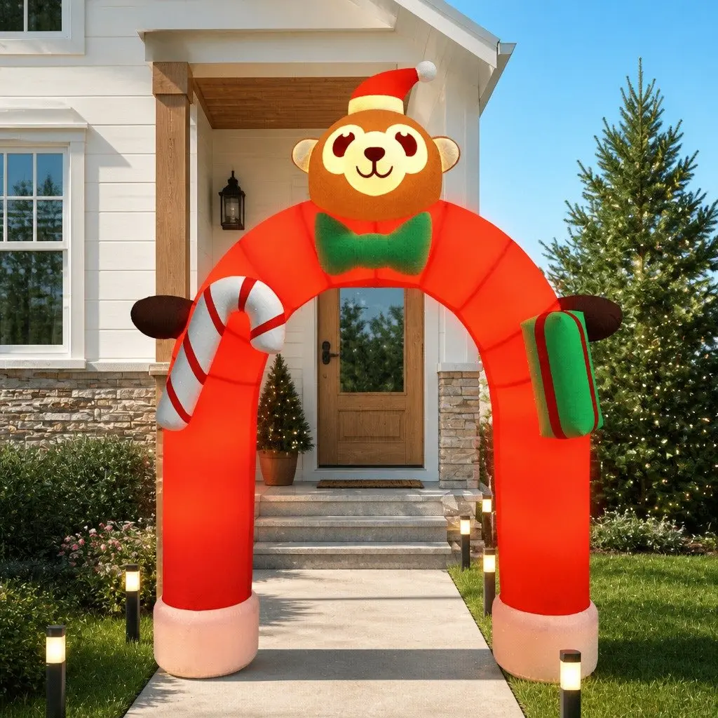 Inflatable Arch Gate Oxford Fabric 380cm Outdoor Decoration with LED Lights