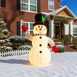 240cm Inflatable Snowman with LED Lights for Yard Display