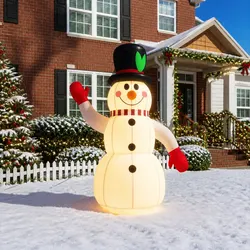 240cm Inflatable Snowman with LED Lights for Yard Display